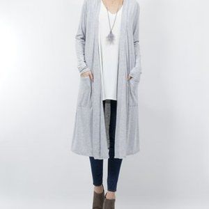 Heather Gray Long Slouchy Pocket Open Cardigan - Size: 3X - NWOT